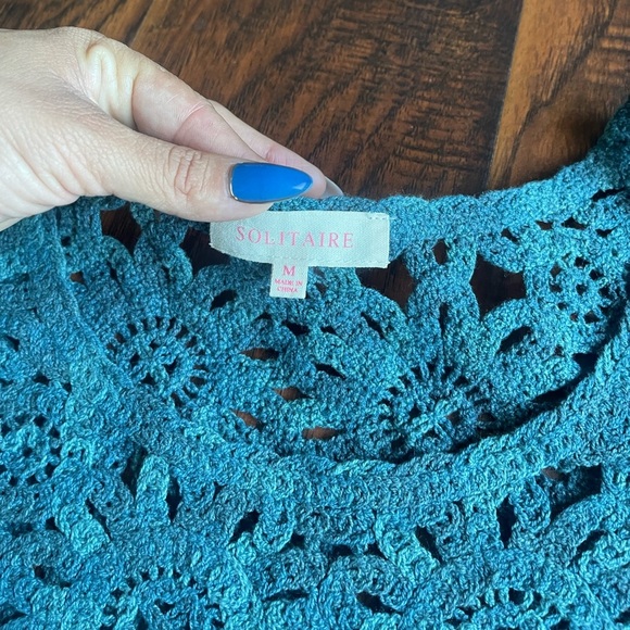 Solitaire Teal Crochet Top - Picture 4 of 10